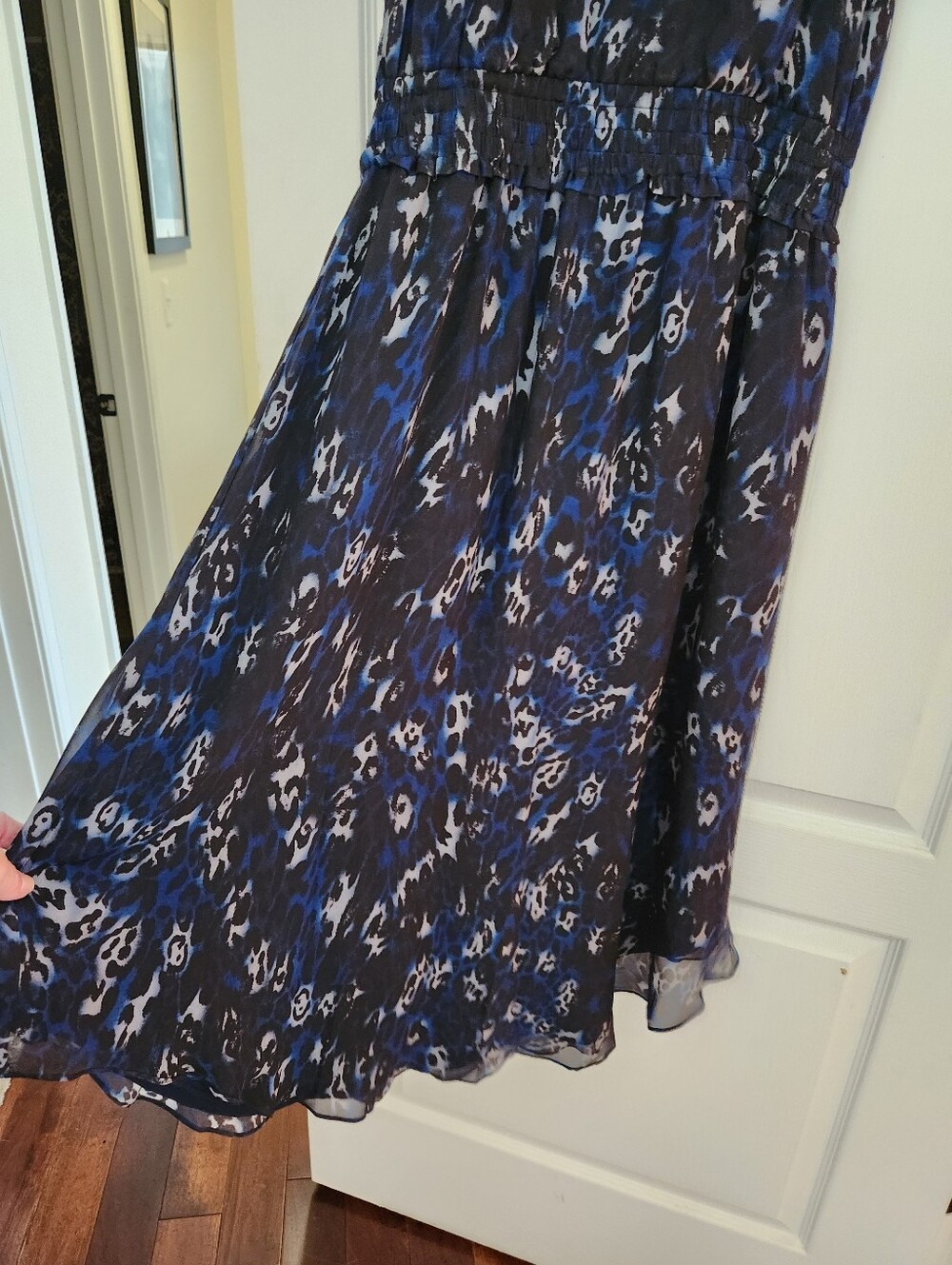 Ramy Brook sz S Blue Leopard Silk Dress Flowy - Picture 5 of 15
